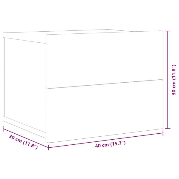 Nachttisch Betongrau 40x30x30 cm Holzwerkstoff