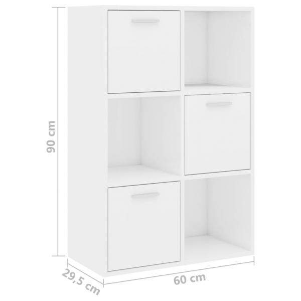 Lagerschrank Hochglanz-Weiß 60x29,5x90 cm Holzwerkstoff