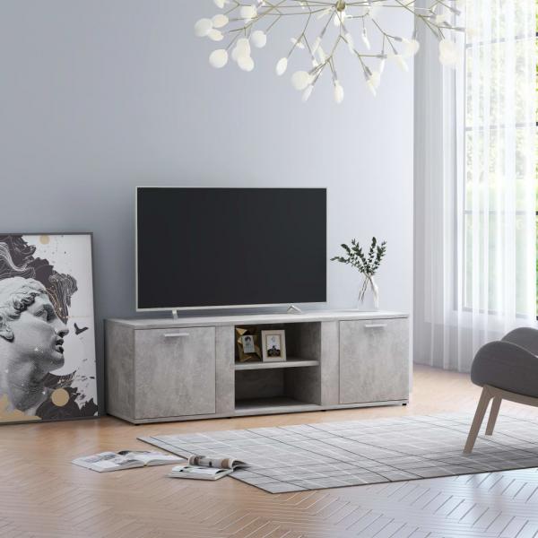 ARDEBO.de - TV-Schrank Betongrau 120x34x37 cm Holzwerkstoff