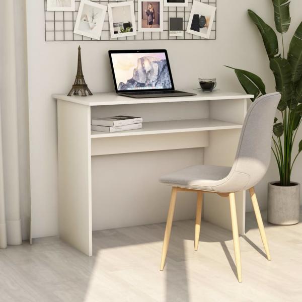 ARDEBO.de - Schreibtisch Weiß 90x50x74 cm Holzwerkstoff