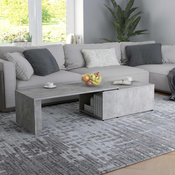 ARDEBO.de - Couchtisch Betongrau 150x50x35 cm Holzwerkstoff