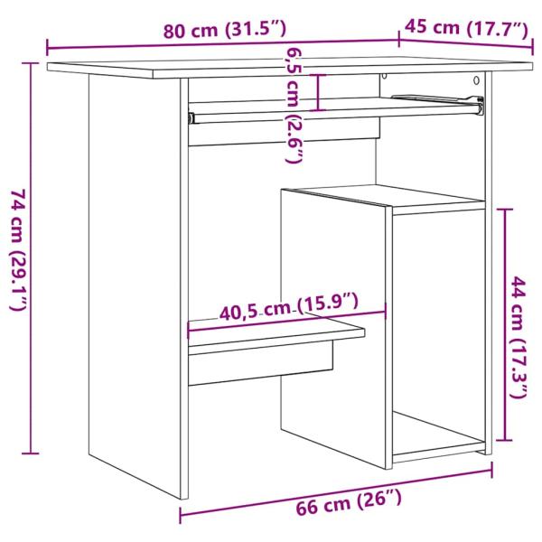 Schreibtisch Sonoma-Eiche 80x45x74 cm Holzwerkstoff