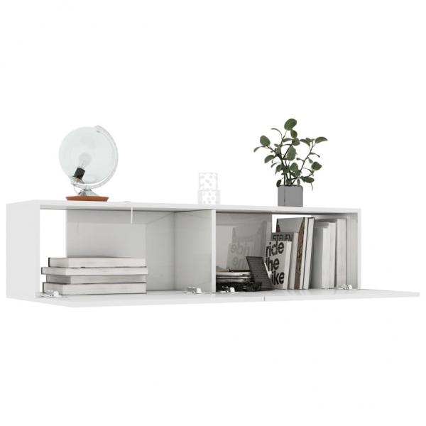 TV-Schrank Hochglanz-Weiß 120x30x30 cm Holzwerkstoff