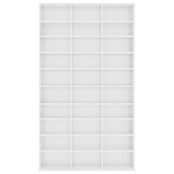 CD-Schrank Hochglanz-Weiß 102x16x177,5 cm Holzwerkstoff