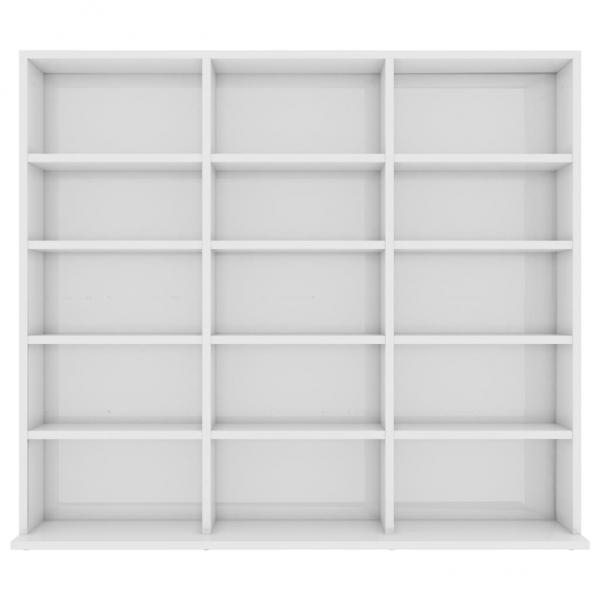 CD-Regal Hochglanz-Weiß 102x23x89,5 cm Holzwerkstoff