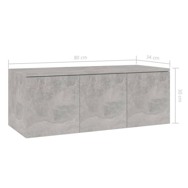ARDEBO.de - TV-Schrank Betongrau 80x34x30 cm Holzwerkstoff