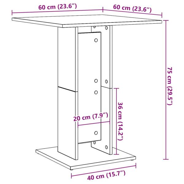 Bistrotisch Sonoma-Eiche 60x60x75 cm Holzwerkstoff