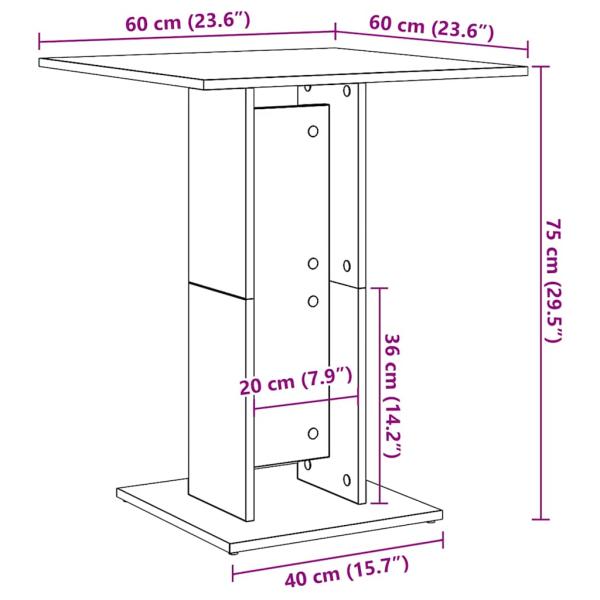Bistrotisch Betongrau 60x60x75 cm Holzwerkstoff