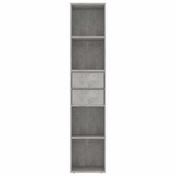Bücherregal Betongrau 36x30x171 cm Holzwerkstoff