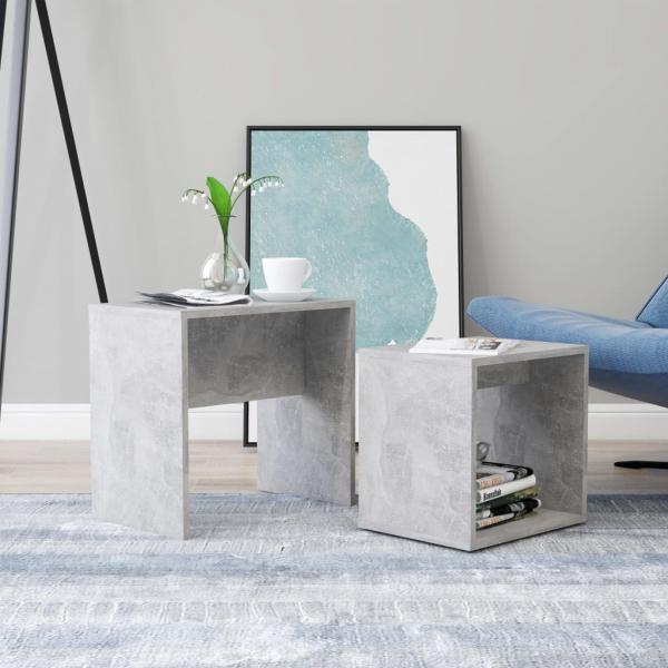 ARDEBO.de - Couchtisch-Set Betongrau 48x30x45 cm Holzwerkstoff