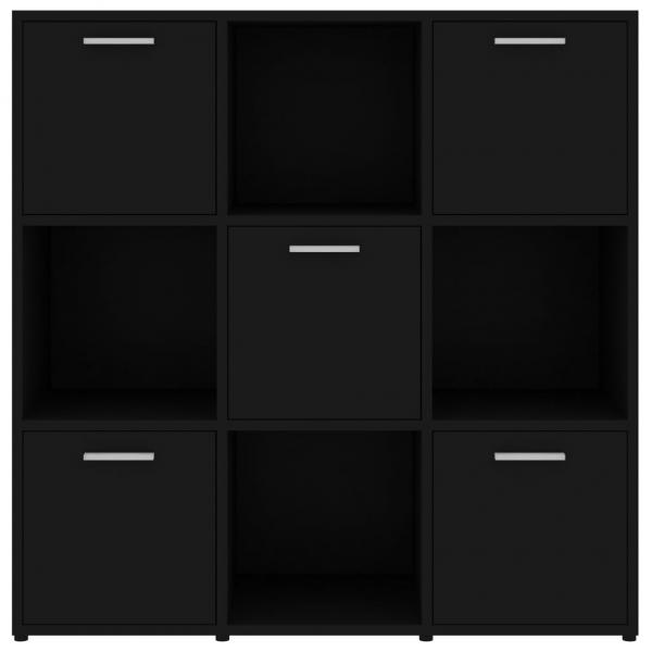 Bücherregal Schwarz 90x30x90 cm Holzwerkstoff