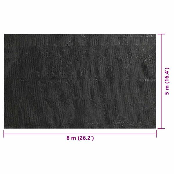 Treibende Pool Solarfolie rechtecking 8 x 5 m Pools, schwarz