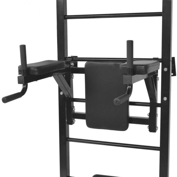 Multifunktionaler Fitness-Kraftturm zur Wandmontage Schwarz