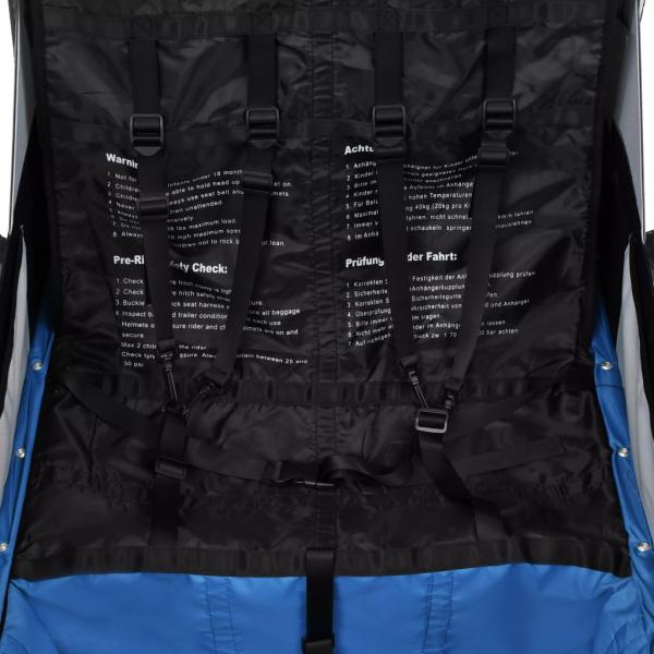 ARDEBO.de - 2-in-1 Fahrradanhänger und Kinderwagen Blau und Grau