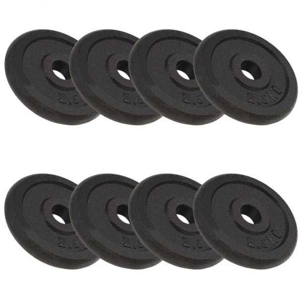 ARDEBO.de - Hantelscheiben 8 Stk. 8x2,5 kg Gusseisen