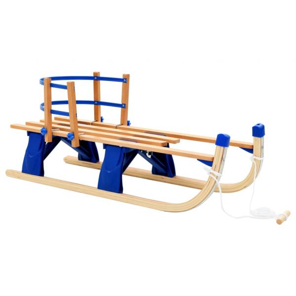 ARDEBO.de -  Klappschlitten mit Rückenlehne Holz 119 cm  