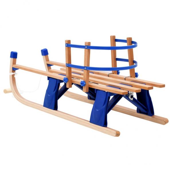  Klappschlitten mit Rückenlehne Holz 119 cm  
