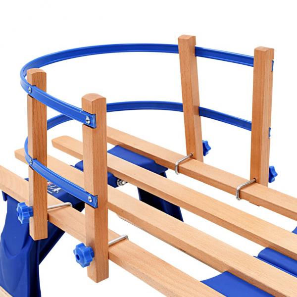  Klappschlitten mit Rückenlehne Holz 119 cm  