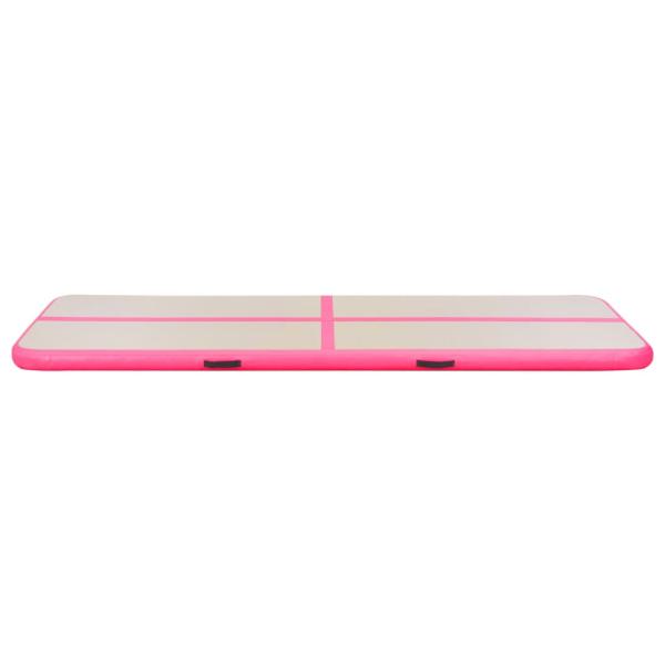 Aufblasbare Gymnastikmatte mit Pumpe 600x100x10 cm PVC Rosa