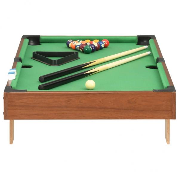 3-Fuß-Mini-Billardtisch 92×52×19 cm Braun und Grün 