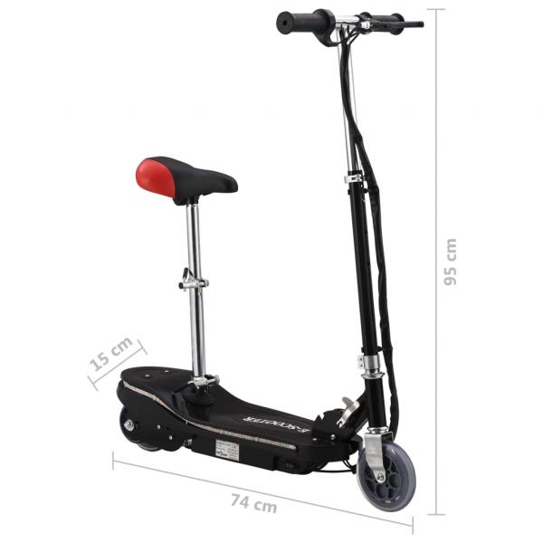 E-Scooter mit Sitz und LED 120 W Schwarz