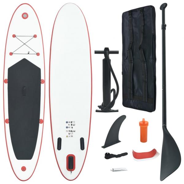 ARDEBO.de - SUP-Board Aufblasbar Rot und Weiß