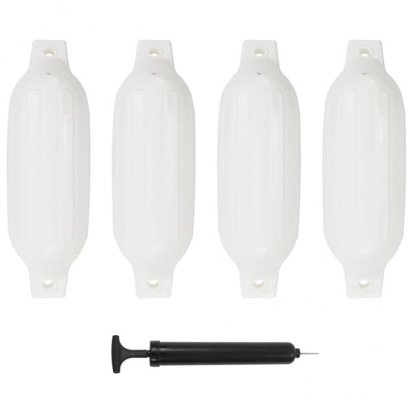 ARDEBO.de - Bootsfender 4 Stk. Weiß 41 x 11,5 cm PVC