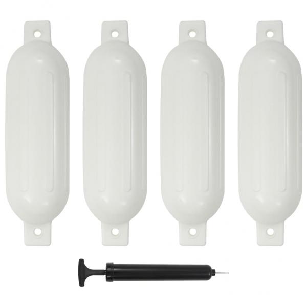 ARDEBO.de - Bootsfender 4 Stk. Weiß 51 x 14 cm PVC