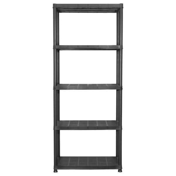 Lagerregal 5-Tier Schwarz 71x38x170 cm Kunststoff 