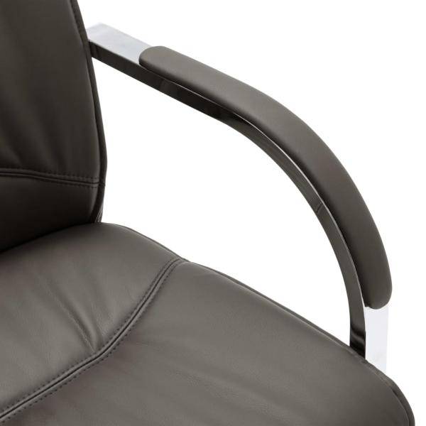 Freischwinger Bürostuhl Grau Kunstleder