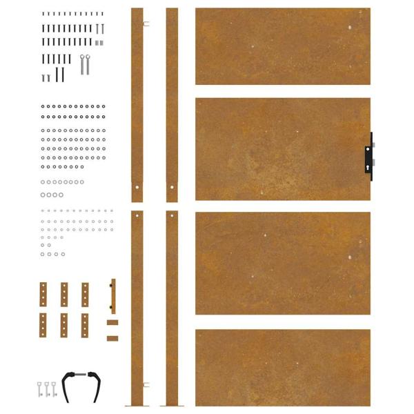 Gartentor 105x205 cm Cortenstahl