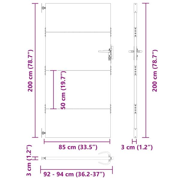 Gartentor 85x200 cm Cortenstahl