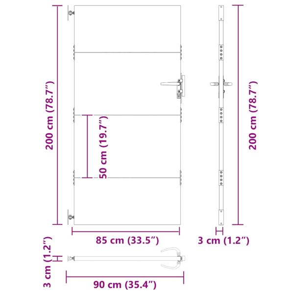 Gartentor 85x200 cm Cortenstahl