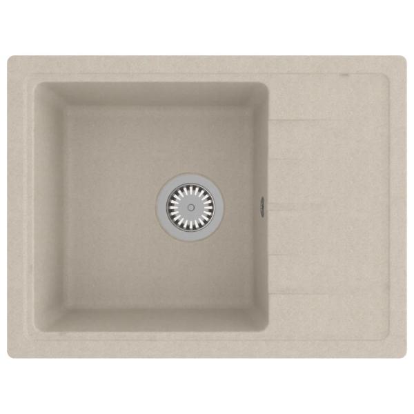 Küchenspüle mit Überlauf Oval Beige Granit