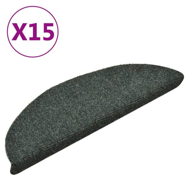 ARDEBO.de - Selbstklebende Treppenmatten 15 Stk. Grün 56x17x3cm Nadelvlies 