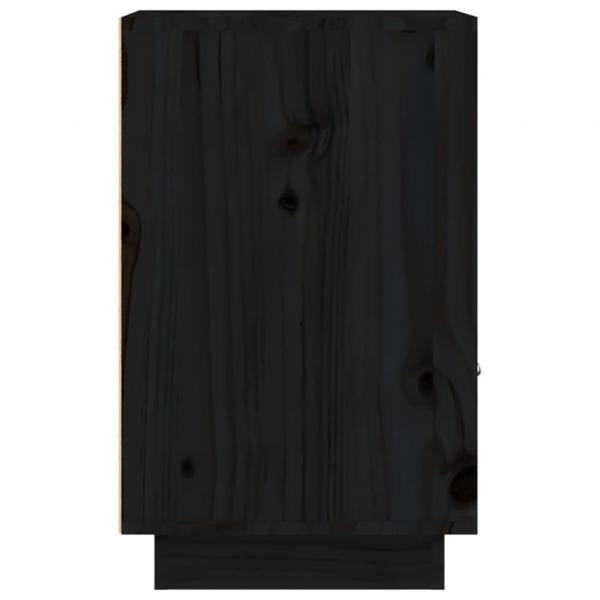 Nachttische 2 Stk. Schwarz 40x34x55 cm Massivholz Kiefer