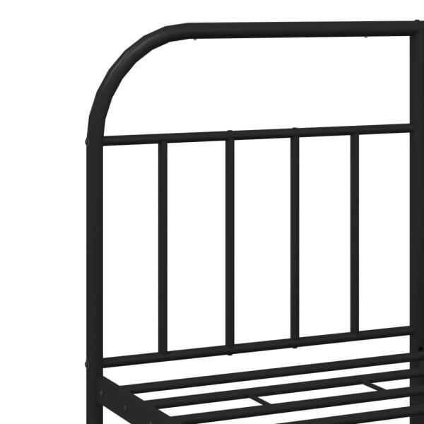Bettgestell mit Kopf- und Fußteil Metall Schwarz 135x190 cm