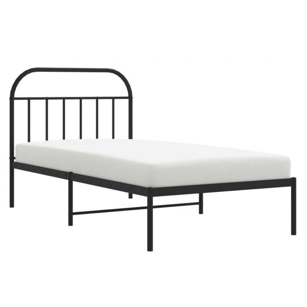 Bettgestell mit Kopfteil Metall Schwarz 100x200 cm