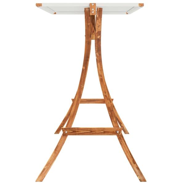 Hollywoodschaukel mit Dach Massivholz Fichte mit Teak-Finish