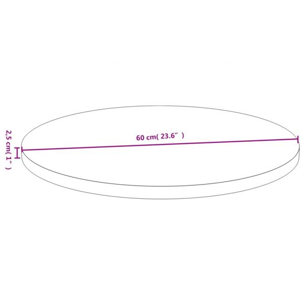 Tischplatte Ø60x2,5 cm Bambus