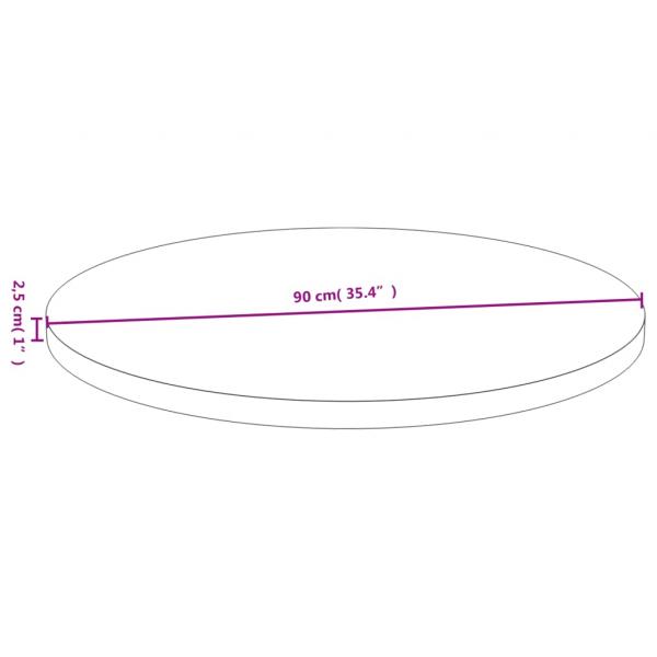 Tischplatte Ø90x2,5 cm Bambus