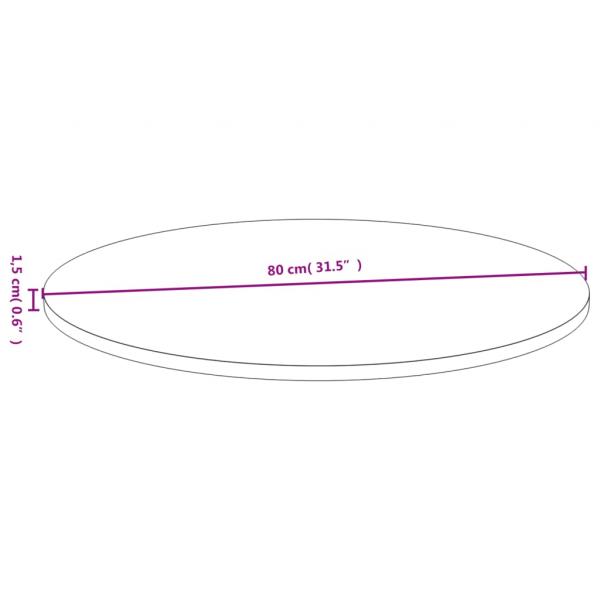 Tischplatte Ø80x1,5 cm Bambus