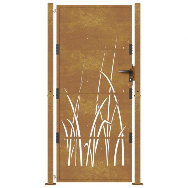 Gartentor 105x205 cm Cortenstahl Gras-Design