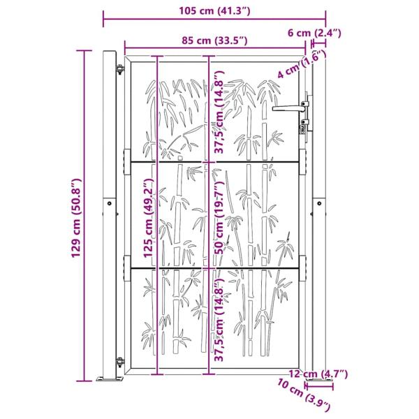 Gartentor 105x130 cm Cortenstahl Bambus-Design