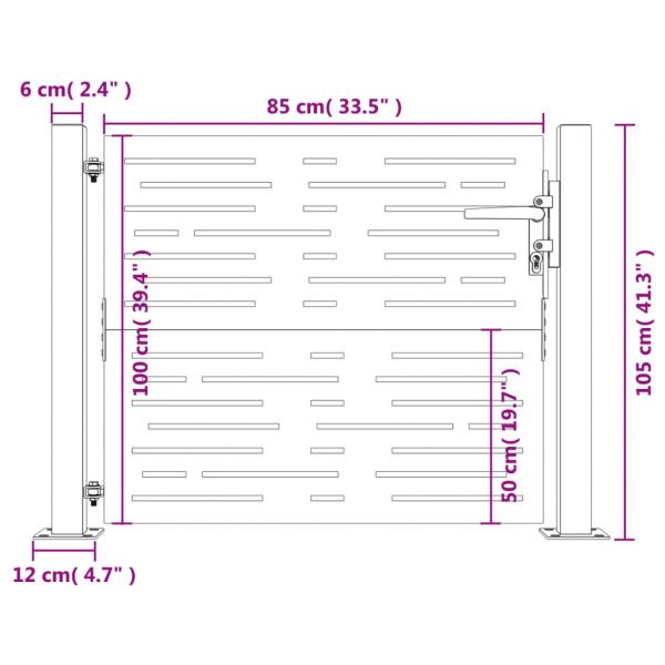 Gartentor 105x105 cm Cortenstahl Quadratisches Design