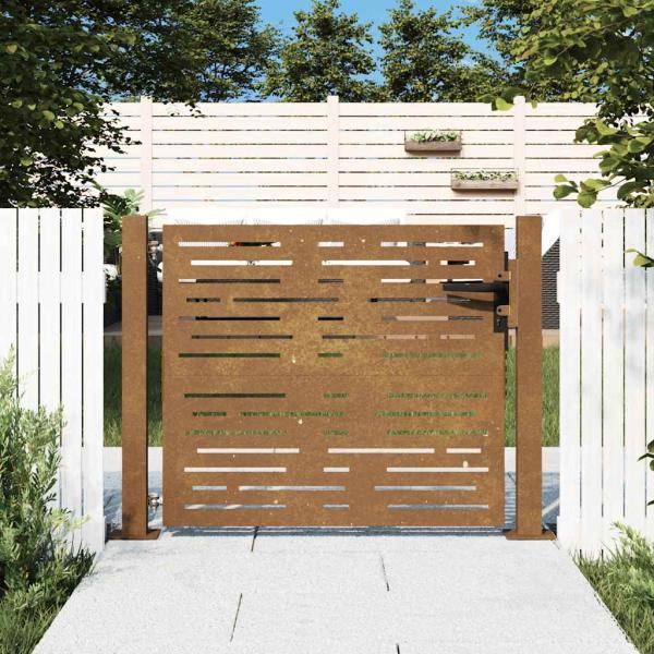 Gartentor 105x105 cm Cortenstahl Quadratisches Design