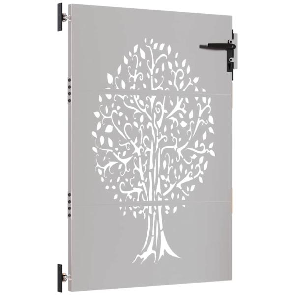 Gartentor 85x125 cm Cortenstahl Baum-Design
