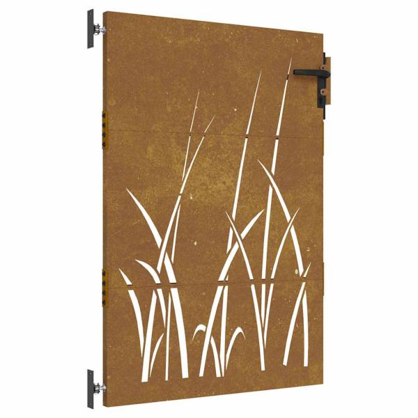 Gartentor 85x150 cm Cortenstahl Gras-Design