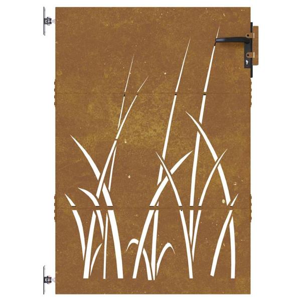 Gartentor 85x150 cm Cortenstahl Gras-Design