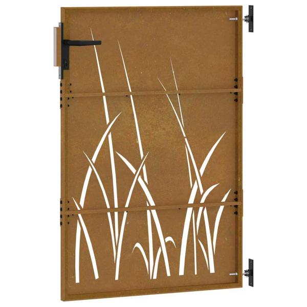 Gartentor 85x125 cm Cortenstahl Gras-Design